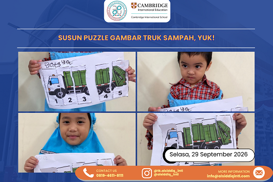 Susun Puzzle Gambar Truk Sampah, yuk!